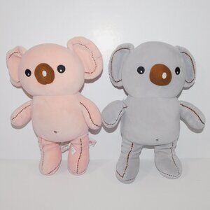 Set 2 Miniso Life Cute Koala Bear 12" plush Pink Gray Stuffed Soft Toy